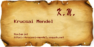 Krucsai Mendel névjegykártya